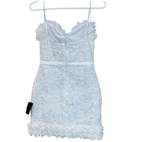 Lulu's Gorgeous Wonder White 3D Floral Applique Strapless‎ Mini Dres Sz Sm NWT - Picture 9 of 10
